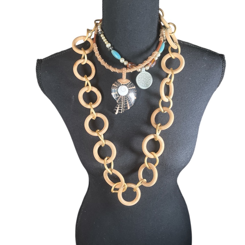 Chic Gold and Brown Necklace Trio